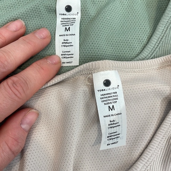 Yogalicious Heavenly Ribbed Kathleen Full Length Long Sleeve Top Bundle (2) - Picture 8 of 8